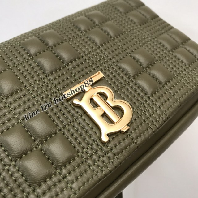 Burberry專櫃新款羊皮小號TB蘿拉包 巴寶莉絎縫品牌格紋鏈條單肩挎背女包 yxb1533